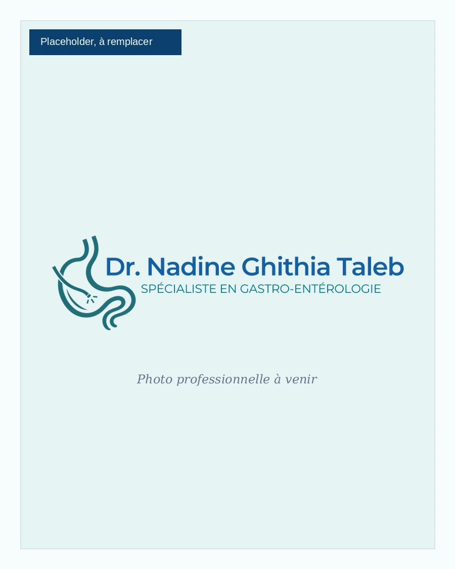 Portrait professionnel de Dr Nadine Ghithia Taleb